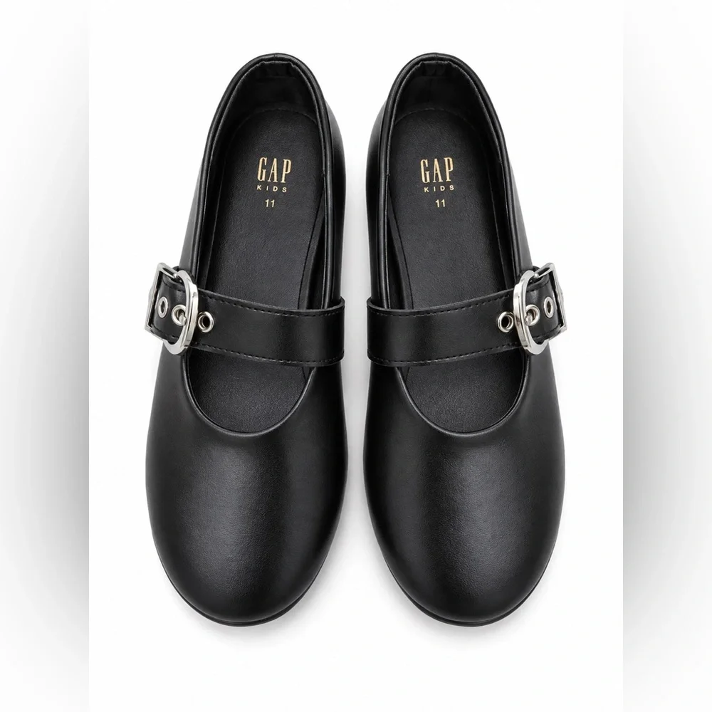 Gap Kids Black Buckle Mary Jane Flats Size 11 - NEW